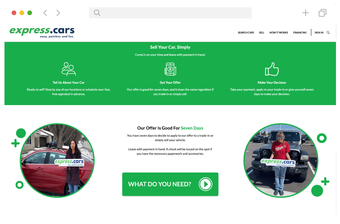 Sell Your Car Screen