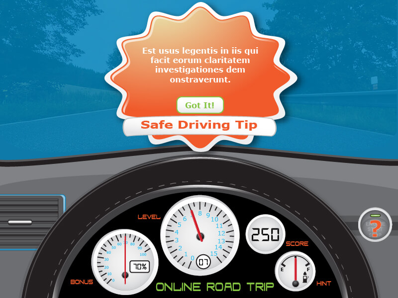 Online Road Trip Success Screen